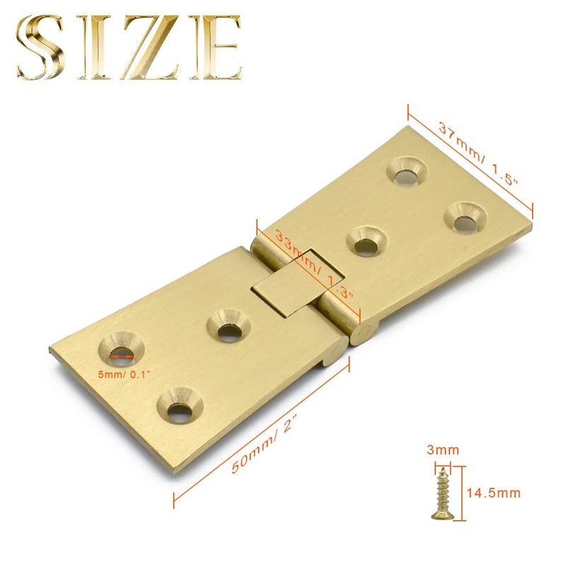 Renashed 2Pcs Heavy Brass Butler Tray Hinge 180 Degree for Butler Folding Tables Furniture Table with Screws - Image 2